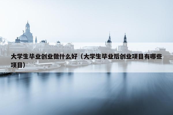 大学生毕业创业做什么好（大学生毕业后创业项目有哪些项目）