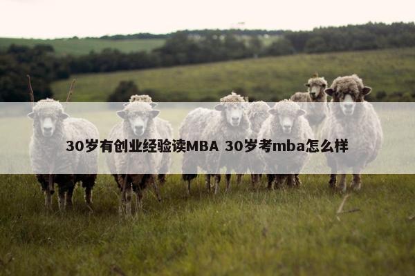 30岁有创业经验读MBA 30岁考mba怎么样