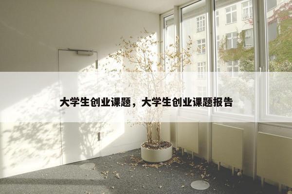 大学生创业课题，大学生创业课题报告