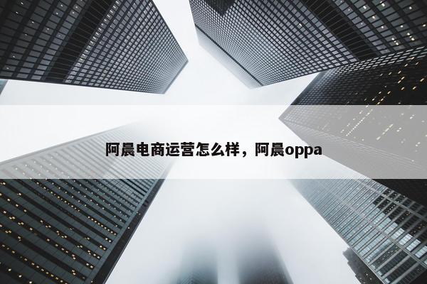 阿晨电商运营怎么样，阿晨oppa