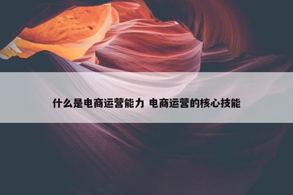 什么是电商运营能力 电商运营的核心技能