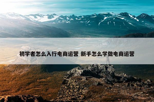 初学者怎么入行电商运营 新手怎么学做电商运营