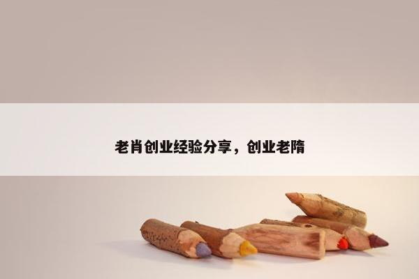 老肖创业经验分享，创业老隋