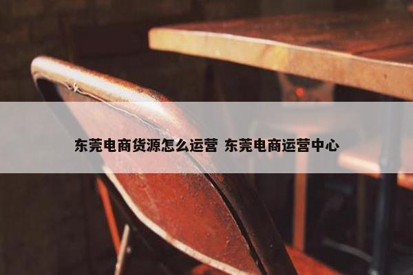 东莞电商货源怎么运营 东莞电商运营中心