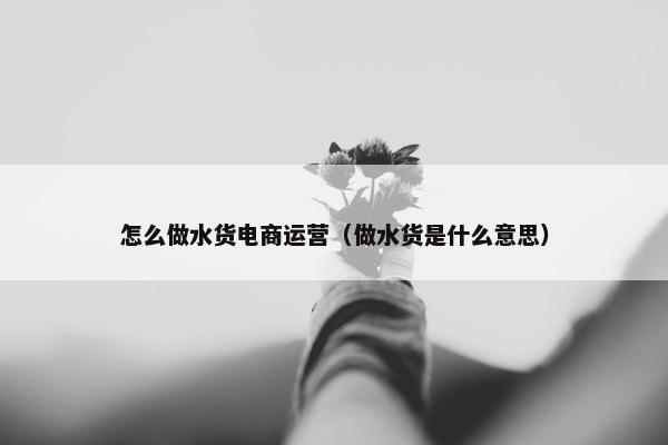 怎么做水货电商运营（做水货是什么意思）