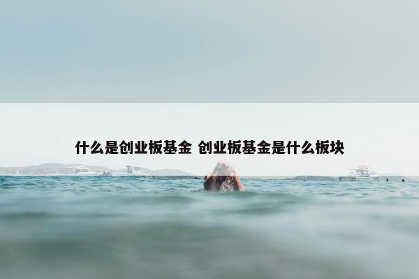 什么是创业板基金 创业板基金是什么板块