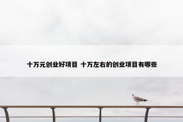 十万元创业好项目 十万左右的创业项目有哪些