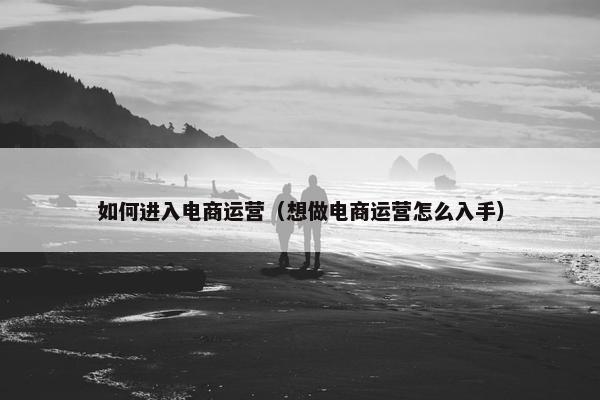 如何进入电商运营（想做电商运营怎么入手）