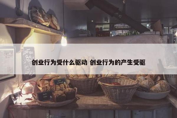 创业行为受什么驱动 创业行为的产生受驱