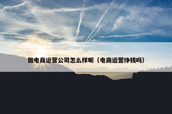 做电商运营公司怎么样呢（电商运营挣钱吗）