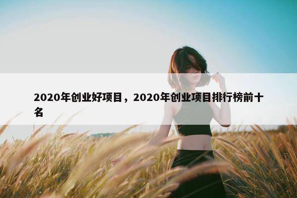 2020年创业好项目，2020年创业项目排行榜前十名