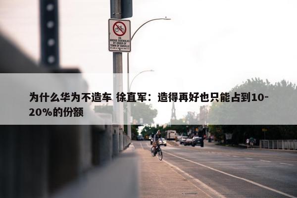 为什么华为不造车 徐直军：造得再好也只能占到10-20%的份额