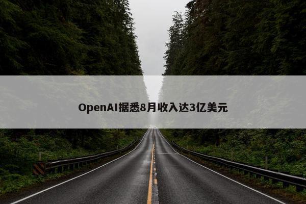 OpenAI据悉8月收入达3亿美元