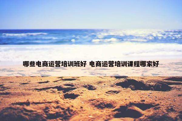 哪些电商运营培训班好 电商运营培训课程哪家好