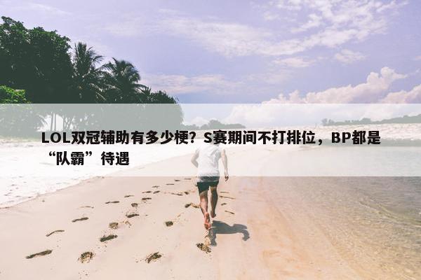 LOL双冠辅助有多少梗？S赛期间不打排位，BP都是“队霸”待遇