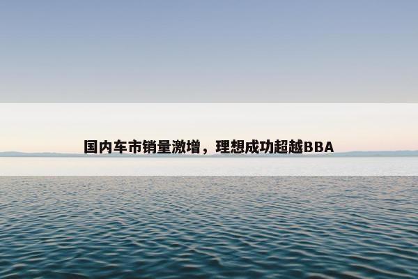 国内车市销量激增，理想成功超越BBA