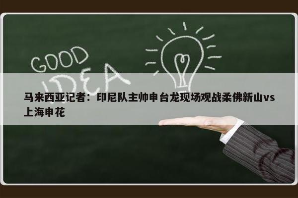 马来西亚记者：印尼队主帅申台龙现场观战柔佛新山vs上海申花