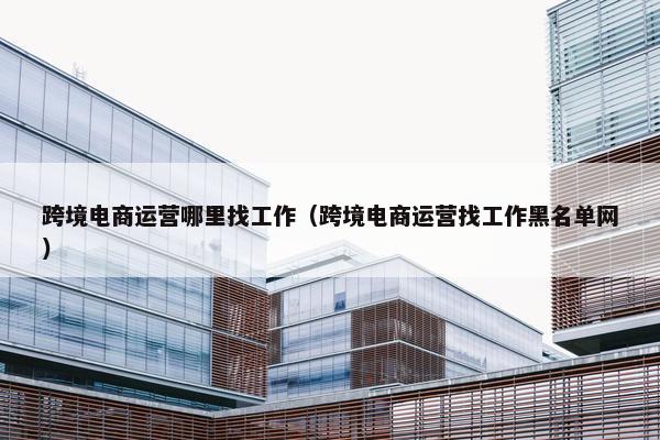 跨境电商运营哪里找工作（跨境电商运营找工作黑名单网）