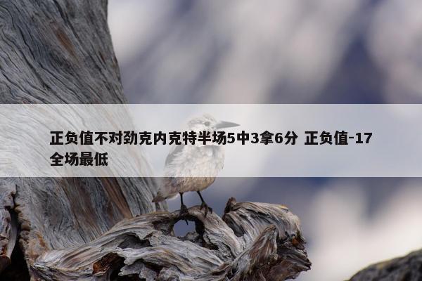 正负值不对劲克内克特半场5中3拿6分 正负值-17全场最低