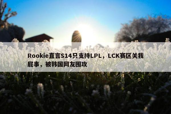 Rookie直言S14只支持LPL，LCK赛区关我屁事，被韩国网友围攻