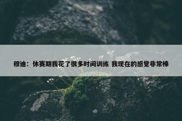 穆迪：休赛期我花了很多时间训练 我现在的感觉非常棒