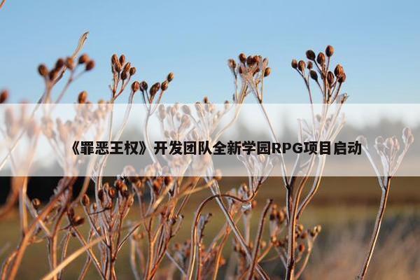 《罪恶王权》开发团队全新学园RPG项目启动