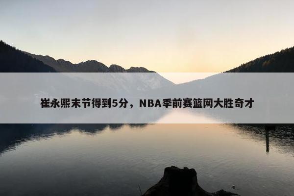 崔永熙末节得到5分，NBA季前赛篮网大胜奇才