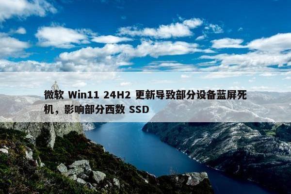 微软 Win11 24H2 更新导致部分设备蓝屏死机，影响部分西数 SSD