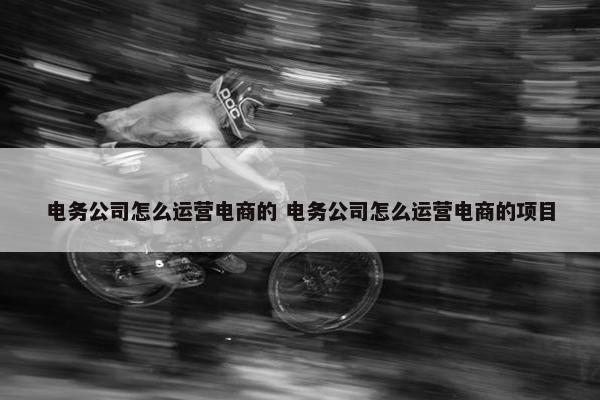 电务公司怎么运营电商的 电务公司怎么运营电商的项目