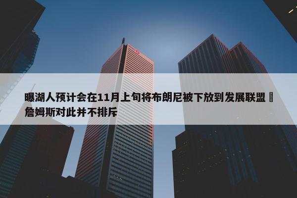 曝湖人预计会在11月上旬将布朗尼被下放到发展联盟 詹姆斯对此并不排斥