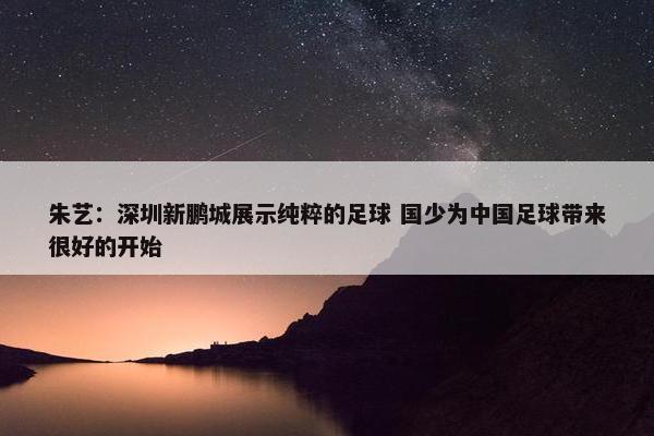 朱艺：深圳新鹏城展示纯粹的足球 国少为中国足球带来很好的开始