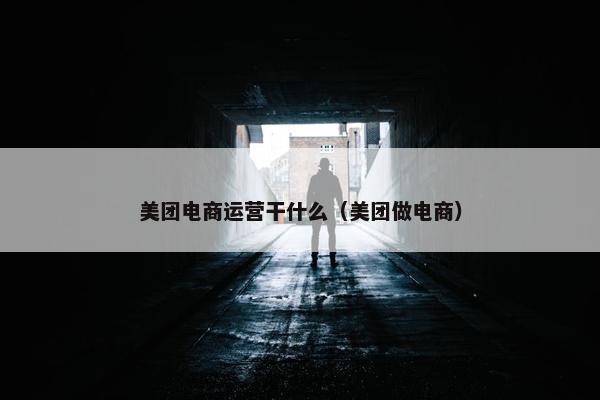 美团电商运营干什么（美团做电商）