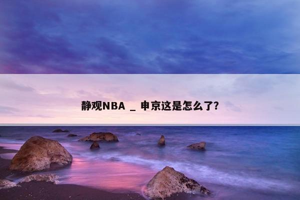 静观NBA _ 申京这是怎么了？