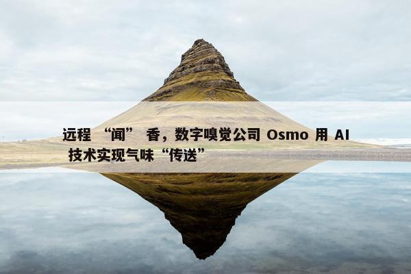 远程 “闻” 香，数字嗅觉公司 Osmo 用 AI 技术实现气味“传送”