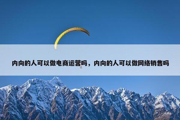 内向的人可以做电商运营吗，内向的人可以做网络销售吗