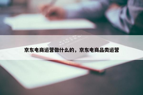 京东电商运营做什么的，京东电商品类运营