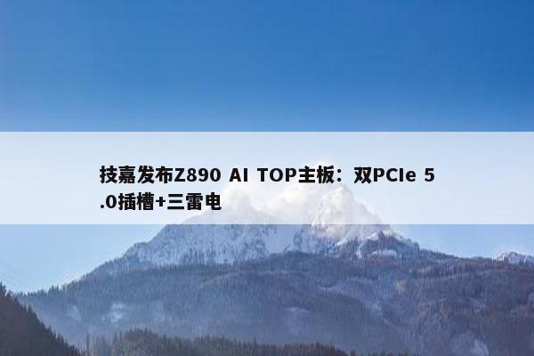 技嘉发布Z890 AI TOP主板：双PCIe 5.0插槽+三雷电