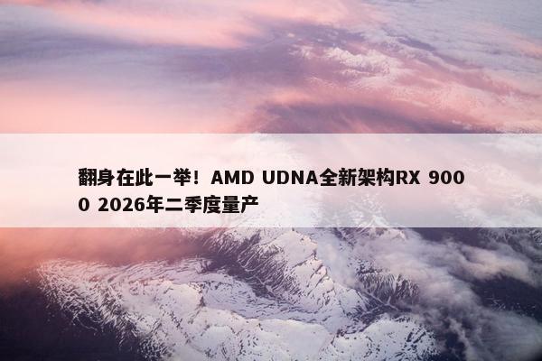 翻身在此一举！AMD UDNA全新架构RX 9000 2026年二季度量产