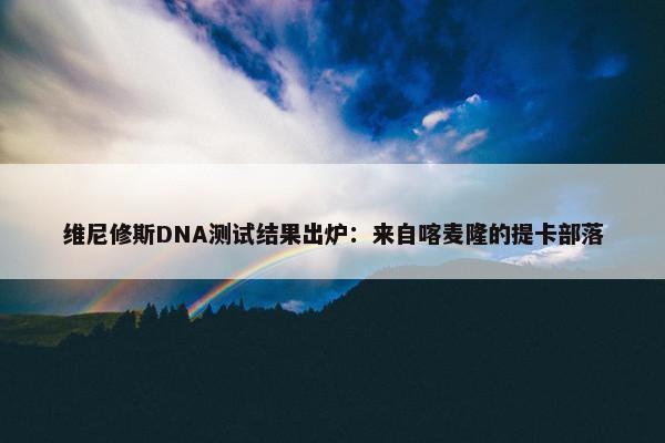 维尼修斯DNA测试结果出炉：来自喀麦隆的提卡部落