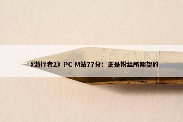 《潜行者2》PC M站77分：正是粉丝所期望的