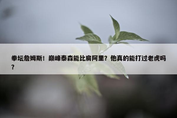 拳坛詹姆斯！巅峰泰森能比肩阿里？他真的能打过老虎吗？