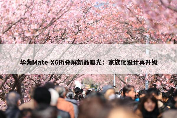 华为Mate X6折叠屏新品曝光：家族化设计再升级