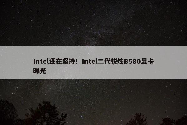 Intel还在坚持！Intel二代锐炫B580显卡曝光