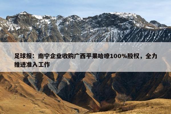 足球报：南宁企业收购广西平果哈嘹100%股权，全力推进准入工作