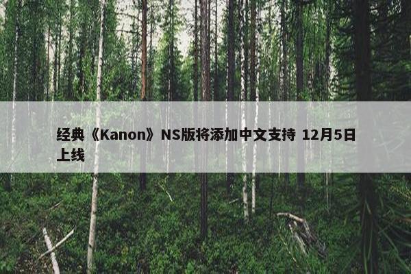 经典《Kanon》NS版将添加中文支持 12月5日上线