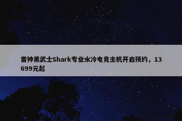 雷神黑武士Shark专业水冷电竞主机开启预约，13699元起