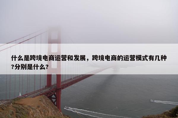 什么是跨境电商运营和发展，跨境电商的运营模式有几种?分别是什么?