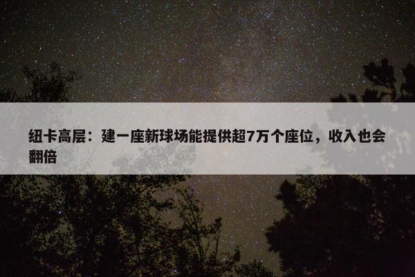 纽卡高层：建一座新球场能提供超7万个座位，收入也会翻倍