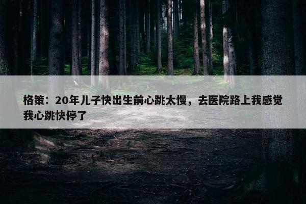 格策：20年儿子快出生前心跳太慢，去医院路上我感觉我心跳快停了