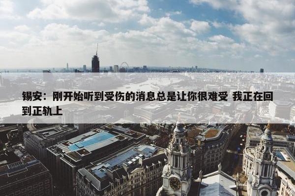 锡安：刚开始听到受伤的消息总是让你很难受 我正在回到正轨上